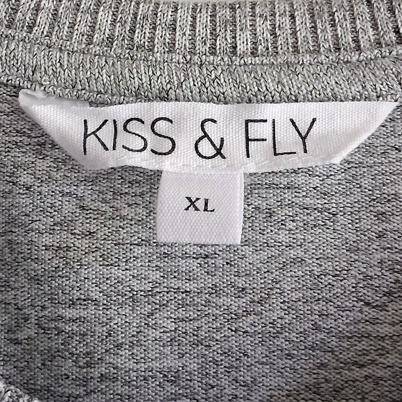 Kiss & Fly Gray with Hearts 3/4 Sleeve Top Women's Size XL - Picture 8 of 12
